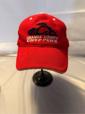 Orange County Choppers Red Embroidered Baseball Cap